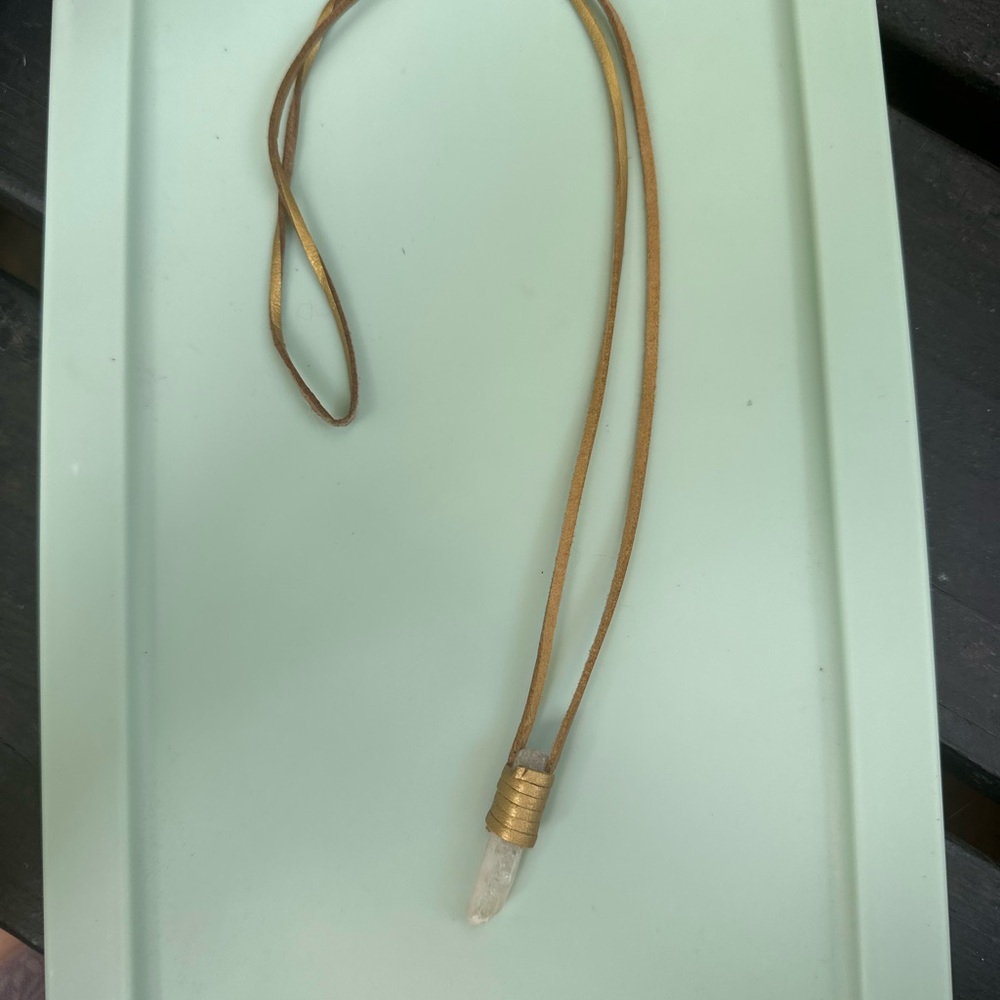 Gold Crystal Pendant Necklace